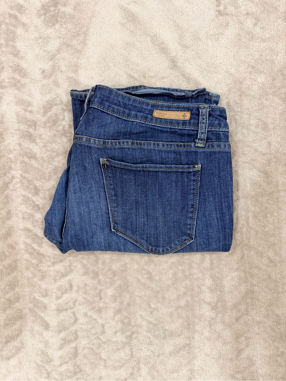 Simply Vera Vera Wang Womens Size 14 Bootcut Jeans Dark Wash Denim Stretch - Picture 8 of 8